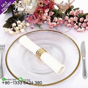 Borde embellecedor de oro rosa para boda, <span class=keywords><strong>cristal</strong></span> con cuentas, placa de <span class=keywords><strong>cristal</strong></span>, Cargadores para decoración, barato, venta al por mayor - Product Image 6