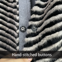 Großhandel Einzelhandel Mode Winter Damen Nerzmantel Streetwear Übergröße ODM Langer Wollmantel Gefüttert Einknopf Gestreift