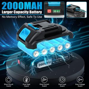 เลื่อยโซ่ไร้สาย DODOWIN ขนาดเล็ก <span class=keywords><strong>6</strong></span> นิ้ว ใช้แบตเตอรี่ มอเตอร์ 550 วัตต์ ผลิตในจีน ไม่มีเครื่องยนต์ เครื่องมือทำสวน ตัดกิ่งไม้ ของขวัญสำหรับผู้ชายและคุณพ่อ - Product Image 4