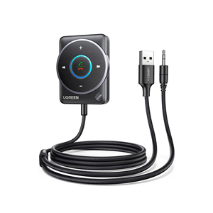 Adattatore <span class=keywords><strong>Bluetooth</strong></span> 5.4 UGREEN per Auto, [Connessione Potenziata e Cancellazione del Rumore], Ricevitore <span class=keywords><strong>Bluetooth</strong></span> <span class=keywords><strong>Aux</strong></span> con <span class=keywords><strong>Cavo</strong></span> Intrecciato in Nylon - Product Image 1