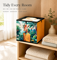 Boîte de rangement en tissu 30x30x30 cm, bac de rangement en PP non tissé pour vêtements, serviettes, jouets, chambre d'enfant, salon