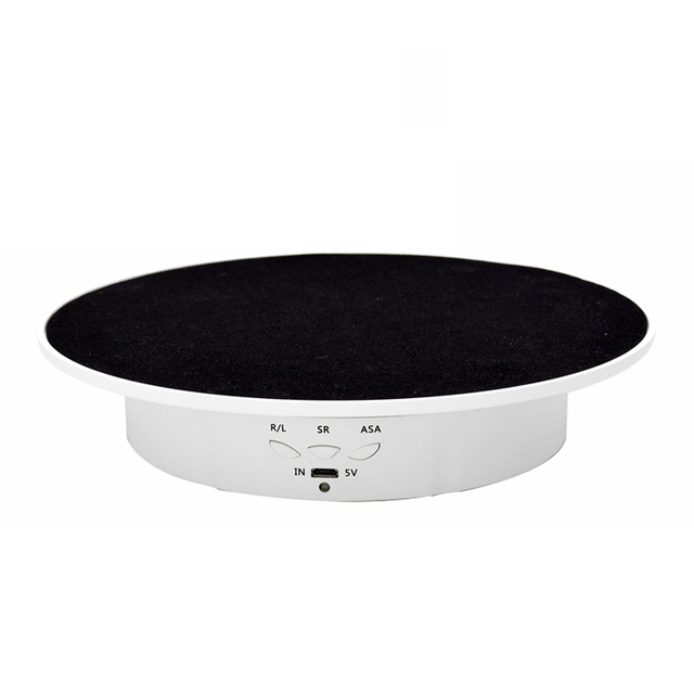 20cm Motorized 360 Degree Rotating Turntable White/black Mirror/velvet Top Battery/usb Spin Display Stand Table for Photography