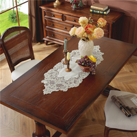 Chemin de table long et carré en tissu maillé brodé, idéal pour la décoration intérieure, les pique-niques en extérieur, les restaurants et les mariages