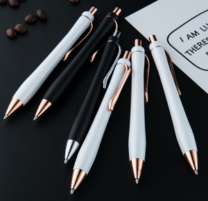 Penna a Sfera GemFully Winning Product 2026 Bella White con Finiture in Oro Rosa a Forma di Donna - Product Image 1