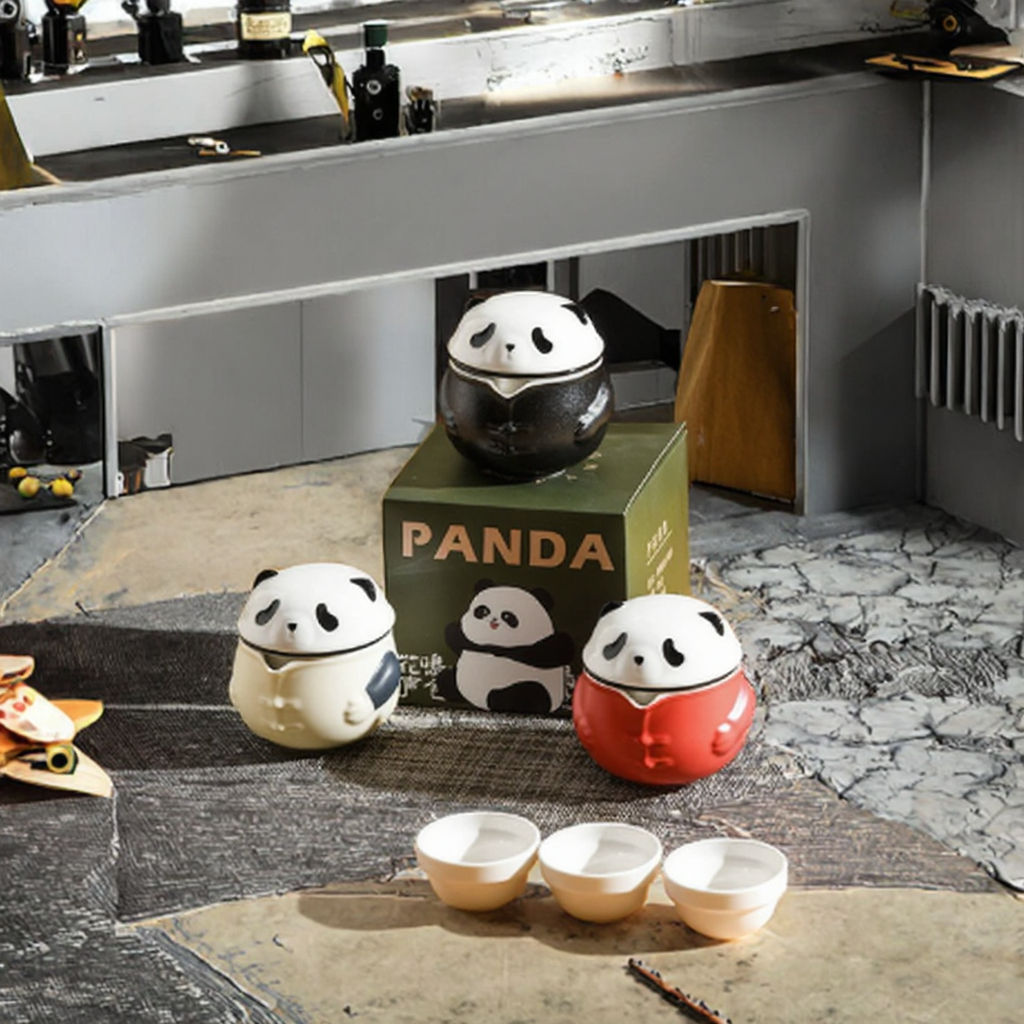 Kung Fu Panda Ceramic Tea Cup and Saucers Set Porcelain 220ml American Style Design Back to School Gift for Friends