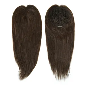 Todos Mão Amarrada Fish Net Topper Do Cabelo Para A Mulher 6x6.5 polegadas 16 "Cutícula Chinesa Remy Cabelo Humano Topper Peruca