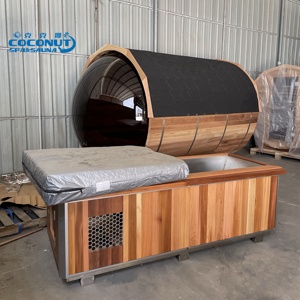 Sauna extérieur moderne en bois de pruche massif BAIYAO BY-5002S avec panneau de commande informatique, vapeur humide pour 2 à 4 personnes - Product Image 2