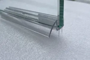 Sellos de puerta de vidrio de policarbonato de limpieza de fondo transparente