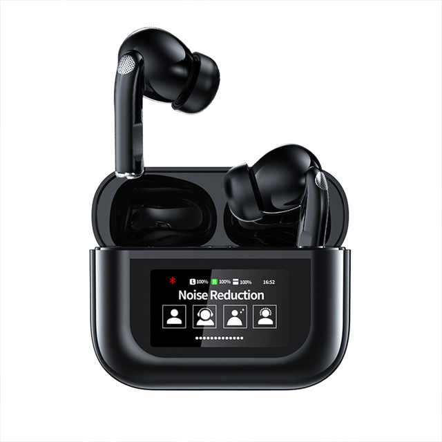 YW07 V5.4 TWS Headphones Earphones Ture Wireless Noise Cancelling Wireless Earbuds with Smart Touch LCD Screen Enc Anc Earbuds