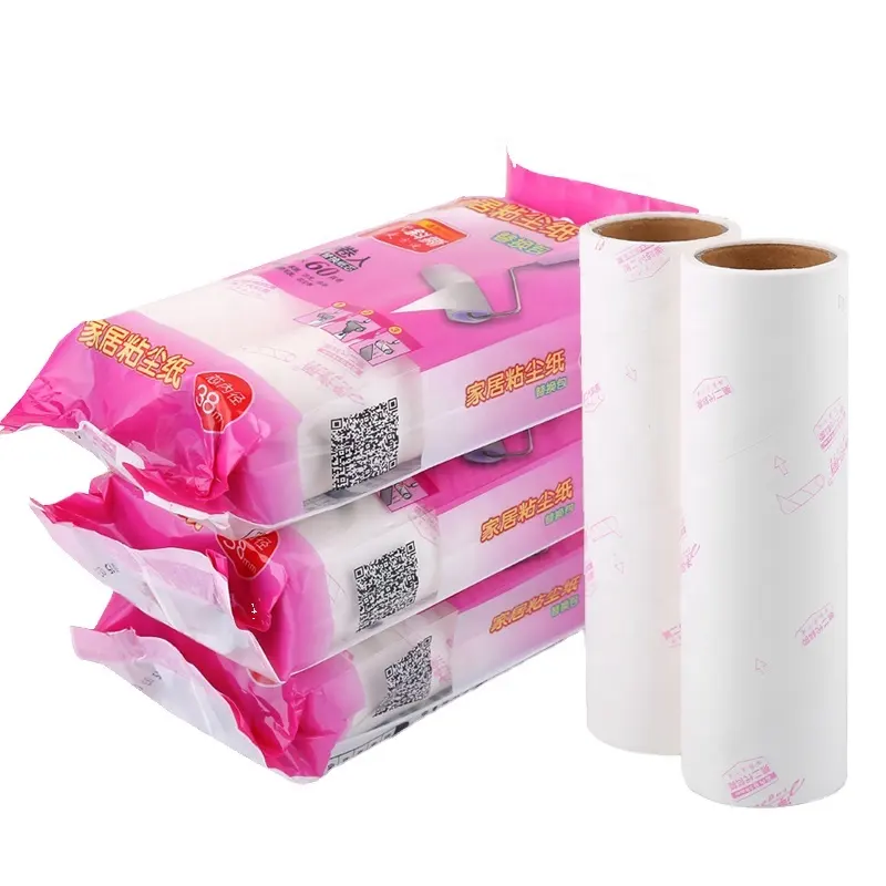 60 90 100 Sheets Tape Paper Clothes Hair Bed Dust Cleaning Sticky Lint Roller Adhesive Refill