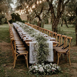 Prix bon marché Mobilier d'extérieur commercial Plateau en bois Restaurant Ferme Salle à manger Hôtel Banquet pliant en bois Table de mariage - Product Image 6