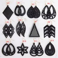 Mayorista Pendientes de Madera Geometricos Pendientes de Madera Negros Joyeria Hawaiana Pendientes para Mujeres E231