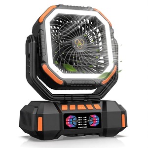 Ventilateur de camping portable USB F22S à double moteur, batterie externe rechargeable 40000 mAh, veilleuse, pour maison, voiture, pêche, hôtel - Product Image 1