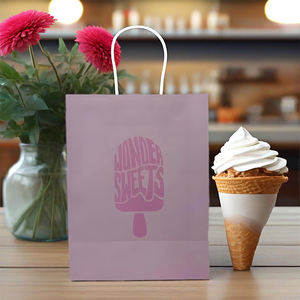Bolsas de papel con estampado de animales de dibujos animados creativos personalizados para patatas fritas paquete biodegradable regalo helado con 1 bolsa de papel para helado - Product Image 5