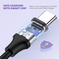 Câble USB Type-C tressé OEM 3A 5A à charge rapide 60/100W 1M/2M personnalisable en cuivre étamé certifié ISO 9001 pour imprimante