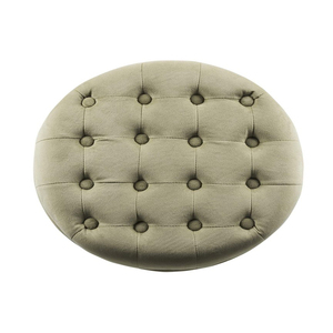 Velvet Button Tufted Round <strong>Storage</strong> Ottoman with Removable Lid Tan Ottoman <strong>Bench</strong> <strong>Storage</strong> - Product Image 4