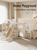 Toboggan multifonctionnel en PEHD pour enfants, équipement de jeu intérieur en plastique, maisonnette pour enfants avec balançoire
