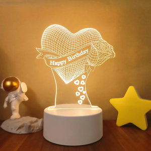 Personalizza Love 3D lampada a forma di cuore in acrilico a LED luce notturna lampada da tavolo decorativa di san valentino amore amore per il <span class=keywords><strong>regalo</strong></span> della <span class=keywords><strong>moglie</strong></span> - Product Image 5