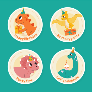 Autocollant Joyeux Anniversaire Dinosaure Etsy/Elmo/Elsa pour Filles/Enfants/Frères et Sœurs/Garçons - Product Image 1