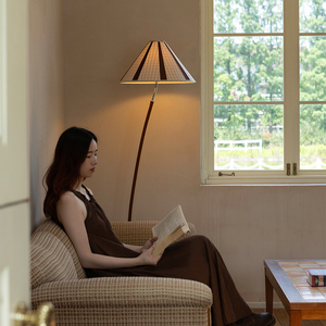 Seeking <b>Light</b> Island Floor Lamp Led Warm <b>Light</b> Push Button Switch Home Living Room Ambient <b>Lighting</b> Fabric Shade - Product Image 2
