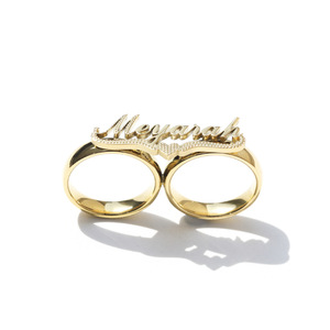 Cincin pria Hip hop, cincin nama kustom huruf 18k emas asli, hadiah ulang tahun untuk pria wanita - Product Image 4