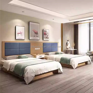 Hotel Bedroom Furniture Sets Modern <b>Single</b> Twin <b>Bed</b> with Upholstered Headboard Nightstands Wardrobe TV Cabinet for 3 Star Hotels - Product Image 5
