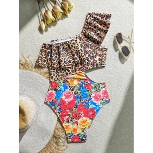 Nuevo traje de baño de una pieza de manga larga, bikini deportivo ajustado con estampado estilo europeo y americano, adelgazante, transfronterizo - Product Image 4