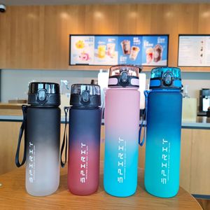 Gradient Plastic Water Bottle 1000Ml Bpa Free With Lid For Daily Use And Gifts - Product Image 1