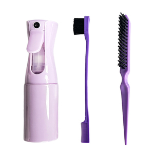 12 pezzi una spazzola per massaggio del cuoio capelluto districare il flacone Spray a pettine cavo viola rosa nero - Product Image 6