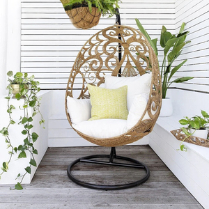 Sedia <span class=keywords><strong>a</strong></span> Dondolo da Esterno Cyber Celebrant, Moderna Sedia Sospesa in Rattan Blu, Letto <span class=keywords><strong>a</strong></span> Nido d'Uccello, <span class=keywords><strong>Gabbia</strong></span> per Balcone, Caffetteria, Soggiorno, Cortile - Product Image 1