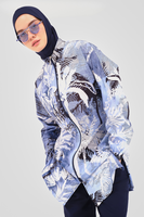 Nouvelle Mode Plantes Imprimés Imperméable 3Pcs Modeste Burkini Musulman Maillots De Bain Maillots De Bain pour Femmes Musulmanes Islamiques