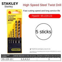 Foret hélicoïdal à tige droite Stanley en acier rapide pour métal et bois, jeu de forets spéciaux en acier inoxydable, Chine