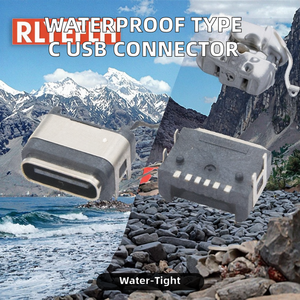 Conector USB Tipo C Hembra de 6 Pines, Resistente al Agua, Clasificación 3A, Material LCP, Montaje Horizontal SMT con Diseño de Anillo - Product Image 2