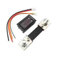 Pengukur tegangan Volt pengukur Panel Multimeter arus Voltmeter arus tampilan LED biru Digital ganda DC 100V 100A