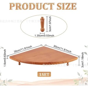 Estante de Esquina de Madera en Forma de Abanico, Organizador de Almacenamiento para Baño, Duradero, Triangular, de Una Sola Capa, Fácil de Montar - Product Image 4