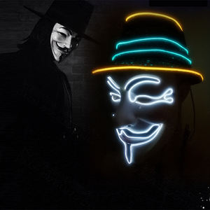 서클 엘 와이어 빛나는 마스크 빛나는 LED 라이트 쿨 크리스마스 생일 코스프레 마스크 - Product Image 5