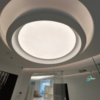 Décoration de plafond en PVC 3D moderne pour la maison intelligente, bureau, intérieur, télécommande, éclairage LED rond, corniche