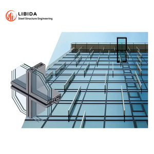 Mur-rideau à large champ de vision, mur-rideau en aluminium avec panneau arrière, mur-rideau en verre teinté, mur-rideau en verre fabriqué en usine - Product Image 5