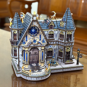 ปริศนาไม้ 3 มิติ สถาบันเวทมนตร์ พร้อมไฟ LED - ชุดประกอบเองขนาดเล็ก ของตกแต่งบ้าน ของขวัญสร้างสรรค์สำหรับผู้ใหญ่และวัยรุ่น - Product Image 5