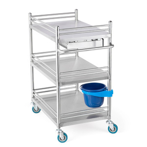 รถเข็นแพทย์สแตนเลส Haijuya 3 ชั้น พร้อมลิ้นชัก รถเข็นสำหรับคลินิก - Product Image 4