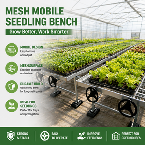 Banc de jardinage mobile à un seul niveau, table de pépinière en treillis métallique, serre compacte multi-usages avec cadre galvanisé - Product Image 4