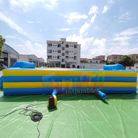 Terrain de football gonflable interactif portable et personnalisable pour l'extérieur, qualité commerciale, en PVC de 0,55 mm d'épaisseur