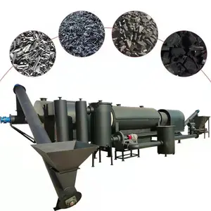 No Smoke Cashew Nuts Coconut Shell Sawdust Wood Charcoal Continuous Carbonization Furnace Stove Biochar Making Machine