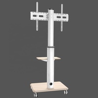 Carrito de TV de madera Altura ajustable Soporte de montaje de TV Carrito de TV Acero de plasma ajustable Se adapta a pantalla plana de 26-70 pulgadas