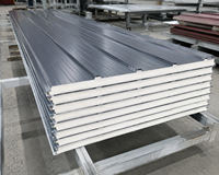 Panneau de toiture en PU de 50 mm, panneau isolé, imperméable, résistant au feu, économie d'énergie, panneaux sandwich pour toiture extérieure