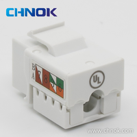 Untuk RJ45 UTP Cat6 8P8C 90 Derajat Kabel Putih Keystone Jack DP-KJ-8009 T568A/B Modul Konektor Jaringan