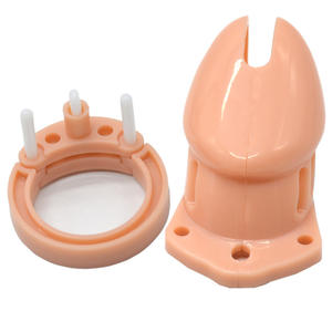 Dispositivo de castidade masculino, cb6000 fs faak impedir a masturbação do menino dispositivo de castidade curto de forma de dildo da carne para homens dispositivo de castidade - Product Image 4