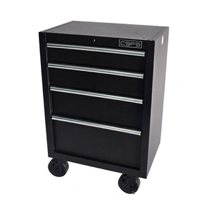 ODM 61cm 4 <b>Drawer</b> Rolling <b>Tool</b> Cabinet Matte Black Powder Coated Steel with Wheels for Garage Storage - Product Image 1