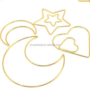 धातु ज्यामितीय आकार आधुनिक धातु फ्रेम स्टार चंद्रमा दिल के आकार पुष्पांजलि फ्रेम किनारी Dreamcatcher फ्रेम - Product Image 3