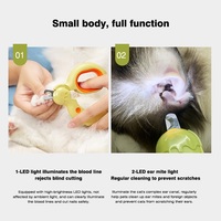 Coupe-ongles 2 en 1 Vansity pour chat, en acier inoxydable, portable, silencieux, avec lumière LED, pour chat et chien